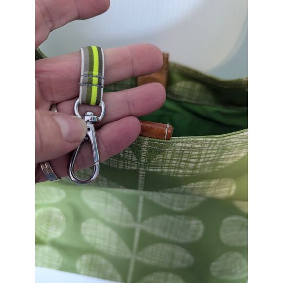 Orla Kiely Coated Canvas Midi Crossbody Shoulder Hobo Bag Green Multi Stem - Picture 5 of 12